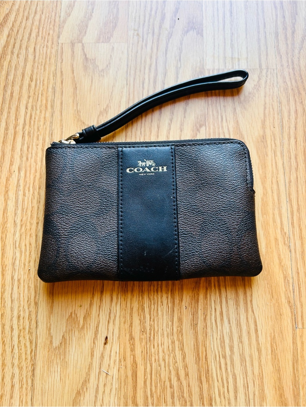Coach  Wristlet with Gold Logo